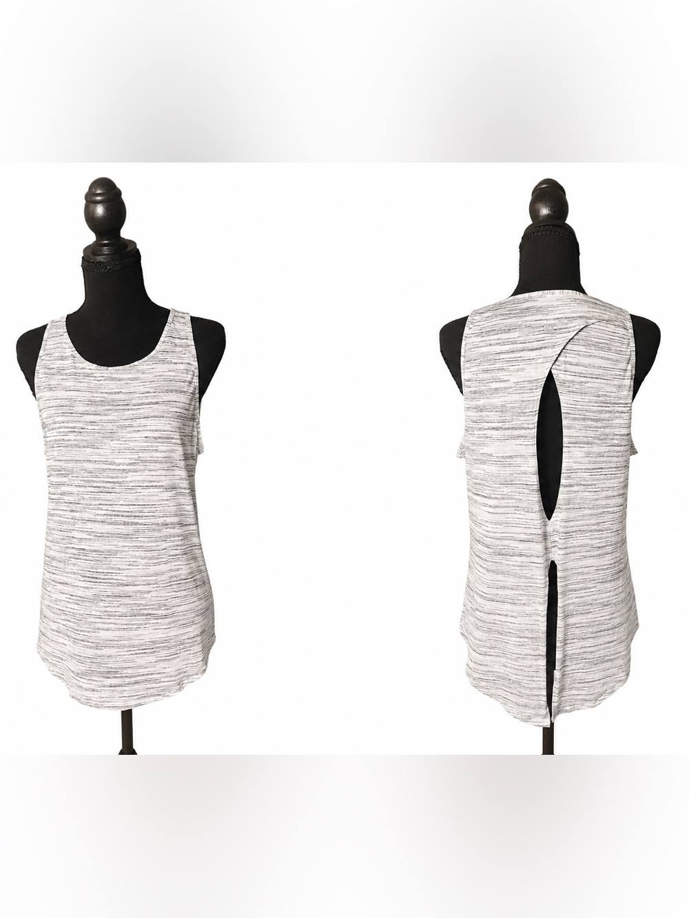Lululemon Open Up Tank Space Dye Camo White Silver Spoon Sz 10